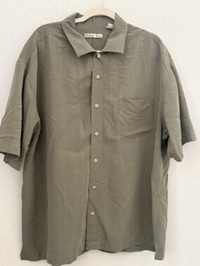 Batek Bay Mens XXL Textured Stripe Button Up Shirt Short Sleeve Casual Resort